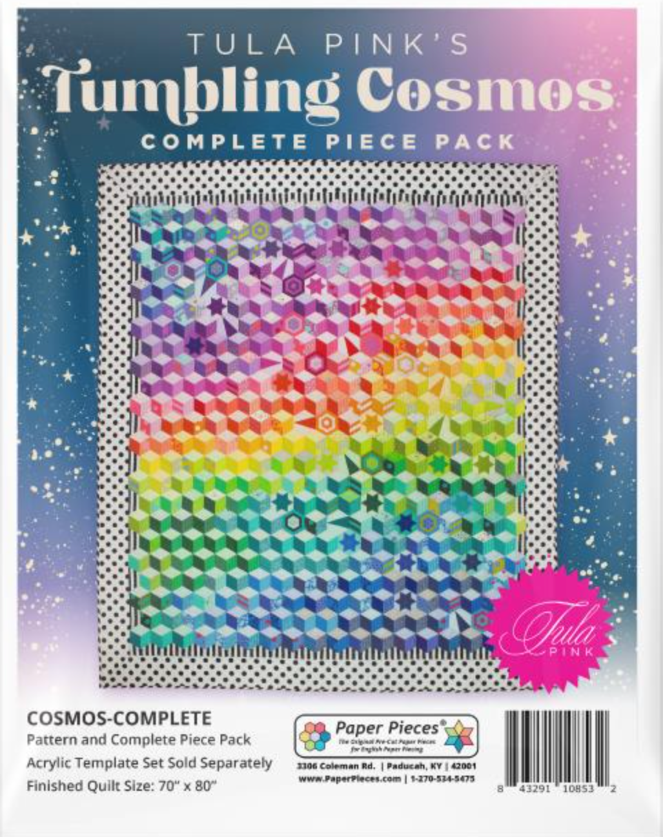 "Tumbling Cosmos" Complete Piece Pack (Pattern, Paper Pieces, & Fussy Cutting Template)